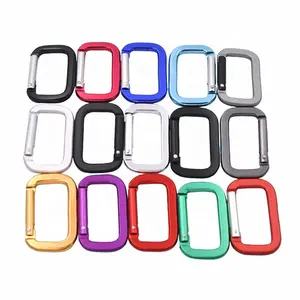 Factory sell 5.3cm flat square carabiner hook as bag parts & accessories promotional keychain hook