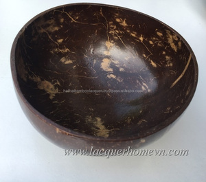 Juego de cuchara y cuenco de cáscara de coco estilo flor pintada a mano Artesanía natural Decoración del hogar - Product Image 3