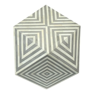 Mesa de restaurante con incrustaciones de madera y hueso ecológica de estilo moderno - Product Image 3
