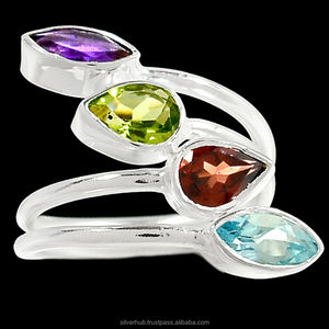 Bagues en pierres 925, bagues faites à la main, bijoux en pierres avec argent, qualité supérieure, 100% pierres précieuses naturelles, bagues unisexes - Product Image 1