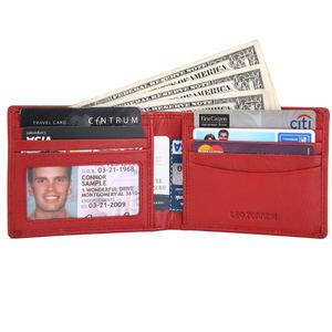 Portefeuille en cuir véritable de qualité export, à double pliage, avec blocage RFID, pour hommes, avec plusieurs emplacements pour cartes et compartiment pour billets, en vente - Product Image 5