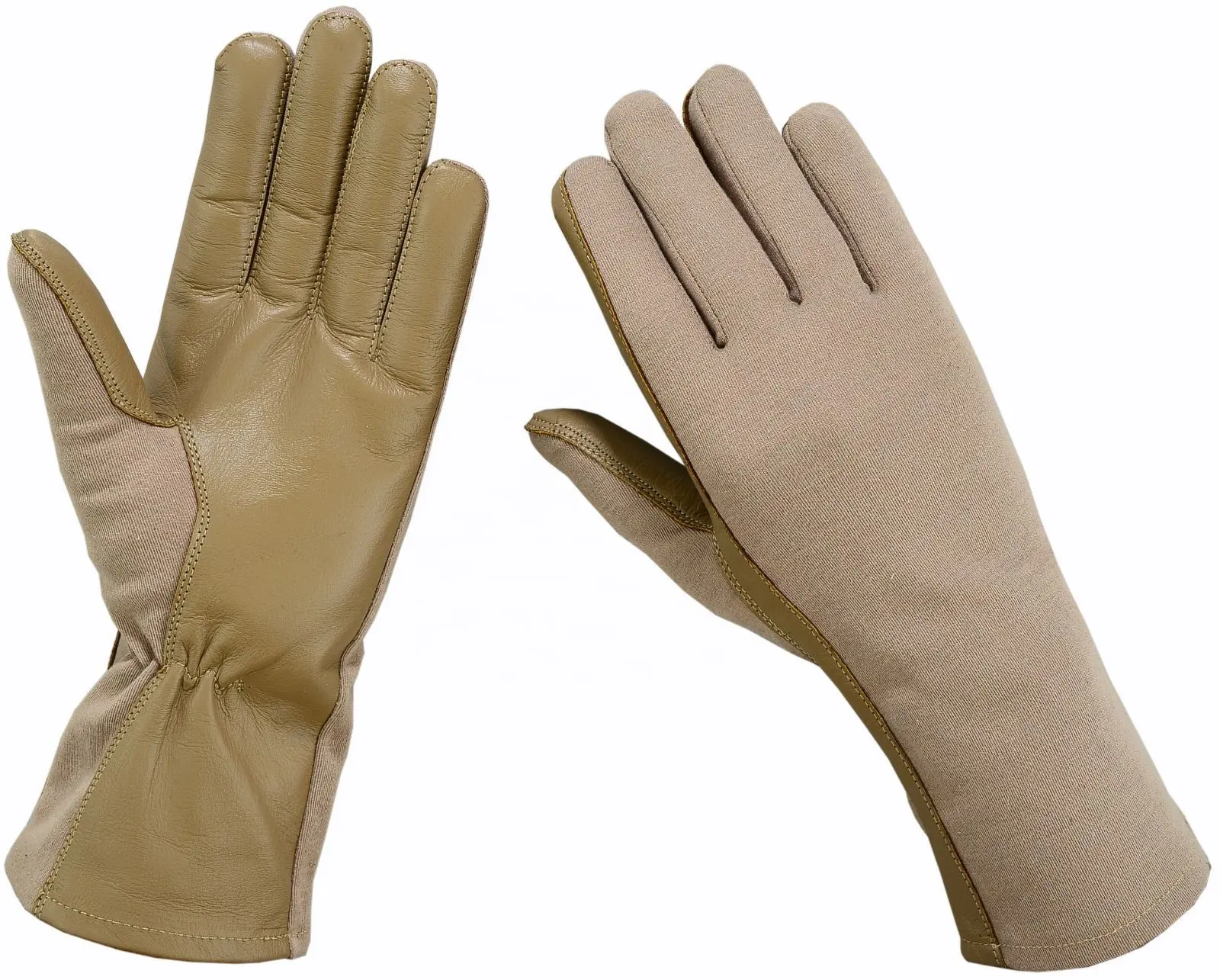 Military Style Nomex & MultiCam Pilot Flight Leather Gloves