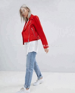 Veste en cuir de motard pour femmes en daim et cuir véritable de mouton et d'agneau, vente en gros personnalisée en vrac 2026 - Product Image 4