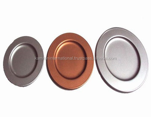 Assiettes de recharge rondes durables en or style design écologique pour mariages fêtes à usage domestique ou hôtels paquet de 100 pièces - Product Image 2