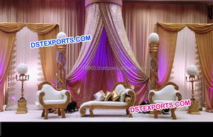 Boda musulmana pesada tallada sofá de Bodas de muebles de madera de la boda real sofá - Product Image 4