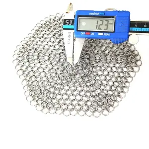 316 נירוסטה קטן טבעת מרותך Chainmail Scrubber יצוק ברזל מנקה