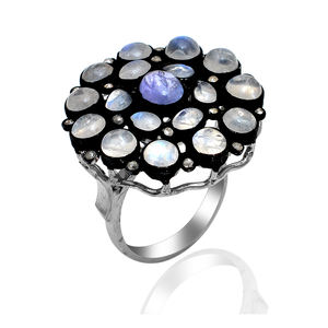 Anillos de compromiso de Plata de Ley 925 al por mayor estilo clásico oxidado negro múltiple hecho a mano para ella para fiestas - Product Image 1