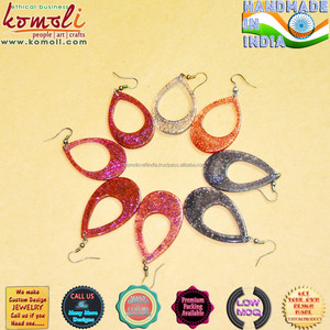 ต่างหูอะคริลิกเรซิ่นลายหินอ่อนแบบแขวน ทำด้วยมือ - Product Image 3