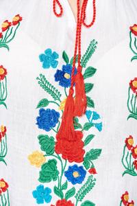 Blusa campesina rumana estilo 2024, top de gasa de algodón bordado, blusas bohemias, bordado hecho a mano, blusas rumanas - Product Image 4