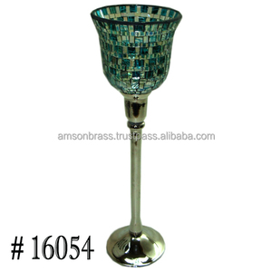 Bougeoir Centre de table Support pour mariage Bougeoir en métal fait à la main Table en verre Designer Bougie Lampe de sol Pièce maîtresse - Product Image 5