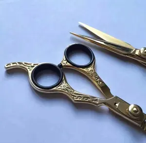 Gold Plated Barber Shears Hairdressing Scissors Hair Cutting Shears 6'' For Expert Barbers