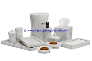 Ziart ชุดจานสบู่หินอ่อนสีขาวชุดอุปกรณ์อาบน้ำ - Product Image 3