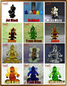 รูปปั้นพระพิฆเนศทำจากแก้วเป่ามือรูปปั้นรูปพระพิฆเนศสีดำและสีขาวสำหรับตกแต่งบ้านและของขวัญทางจิตวิญญาณ - Product Image 6