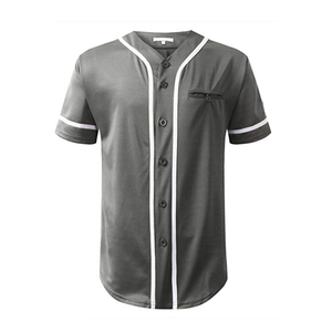 Jersey de béisbol con estampado bordado personalizado para adultos, manga corta, precio barato, Material de poliéster, camisetas transpirables con botones de secado rápido - Product Image 3