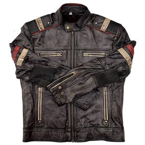 Nueva Colección de Chaquetas de Motociclista de Cuero Vacuno Genuino para Hombre, Estilo Café Racer, Resistentes al Viento, Talla Grande, Cuello Alto, Precio Económico - Product Image 4