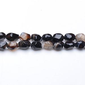 Agate onyx noire de haute qualité Pépite à facettes dégringolé DrilledGemstone collier de guérison en cristal naturel à brin complet grossiste - Product Image 3