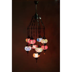 Poulie laser de lustre en verre de mosaïque turque de conception spéciale 9 nuances Source de lumière économiseuse d'énergie CE certifié tension universelle - Product Image 3