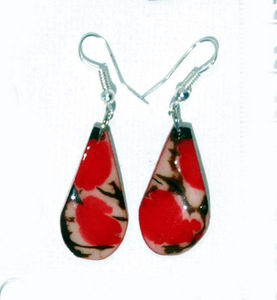 Pendientes de gota de Tagua de colores hechos a mano, joyería colgante de moda con material principal de aleación para regalo, venta al por mayor - Product Image 1