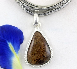 จี้รูปลูกแพร์สีเงินสเตอร์ลิง92.5อัญมณีสีบรอนซ์ธรรมชาติชุบทองสร้อยคอเสน่ห์น่ารักของขวัญเครื่องประดับผู้หญิง - Product Image 6