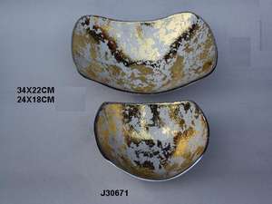 Plateau en fonte d'aluminium à six compartiments de haute qualité bol de service moderne avec émail en or argent métal artisanat prix de gros - Product Image 5