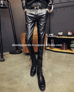 Pantalon en cuir véritable sur mesure, coupe classique, respirant, imperméable, coupe-vent, taille mi-haute, imprimé, tricoté, décontracté, grande taille - Product Image 3