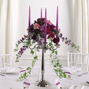 Candelabro de aluminio con cuenco de flores para el hogar, oficina, decoración de bodas, otros candelabros, linternas y tarros de velas - Product Image 3