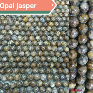 Perles de jaspe opale de qualité AA+ - Perles rondes de 6 à 12 mm - Longueur de 16 pouces - 46 à 48 perles au total - Product Image 1
