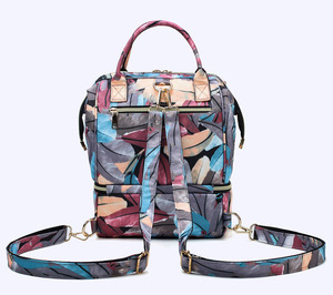 Mochila portátil impermeable al por mayor, bolsa de pañales de nailon, bolsa de pañales impermeable de lona de lujo para viaje personalizada para mamá - Product Image 3