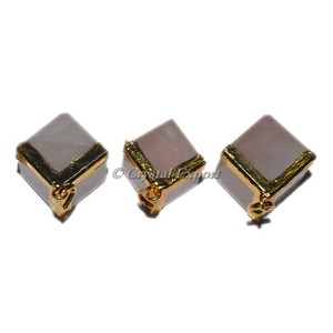 Colgantes de cubo de Rosa galvanizados Colgante de piedra de envoltura de alambre Comprar ahora - Product Image 1