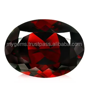 10X8mm Oval şekil yüksek dereceli kalite doğal Almandine kırmızı Garnet gevşek kesim Faceted taşlar