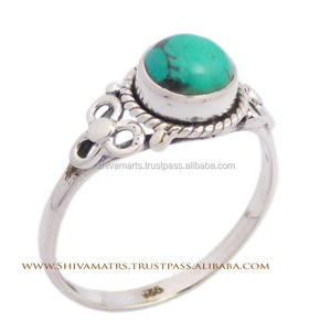 Special Design Turquoise Gemstone <b>Ring</b> Handmade 925 Sterling Silver Jewelry <b>Rings</b> for Unisex Gift - Product Image 2