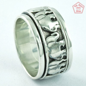 Forme d'éléphant en argent massif 925 fait à la main, produit d'italie, bijoux indiens, nouvelle collection - Product Image 2