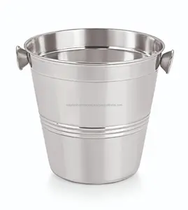 Wholesale Cheap Price High Quality Stainless Steel Line Design <b>Ice</b> Bucket With Knob - Product Image 1