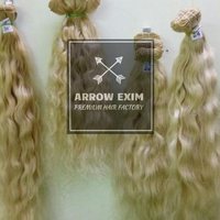 Extensions de cheveux blonds 613 indiens vierges Remy d'un seul donneur, décolorés, 100% cuticules alignées, ondulation naturelle, double trame machine, en lots