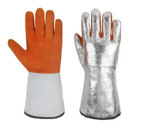 新款批发消防手套热焊机手套消防工作皮革男士手套出售