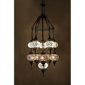 Lámpara de Araña Turca Especial de Cristal Mosaico con 11 Piezas, Pantallas Tamaño No. 3, Corte Láser, Polea, Fuente de Luz de Ahorro de Energía, Certificación CE - Product Image 2