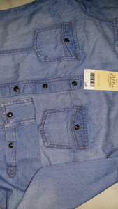 100% Original de marca Summer Stocklot Bangladesh Ready Made Ladies Denim Shirt Prendas de alta calidad - Product Image 2