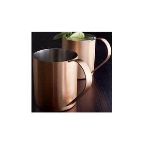 Gobelet cylindre brillant 1L 100% cuivre non martelé Moscow Mule fabricant indien métal pour tasses pour les fêtes - Product Image 2