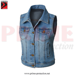 Chaleco de mezclilla de gran tamaño para mujer de marca superior Estilo de calle Chaleco de carga de cuatro bolsillos Chaleco de clase de alta moda - Product Image 1