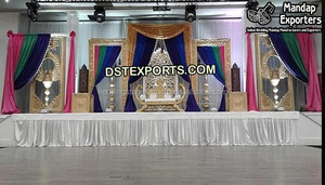 Configuración de escenario Mehandi DE BODA musulmana moderna Escenario nocturno Mehandi de boda india con elementos elegantes - Product Image 3