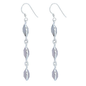 Genuine Rainbow <b>Moonstone</b> Round Solid 925 Sterling Silver Three Stone Dangle <b>Earrings</b> Handmade Jewelry Supplier Manufacture - Product Image 2