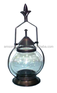 Lanterne à bougie en fer avec verre Lanterne en métal noir Lanternes d'extérieur en métal Décoration d'hôtel de maison de Noël - Product Image 4