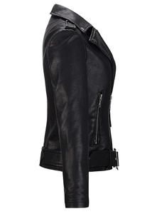 Blouson de motard en cuir véritable d'agneau pour femme, de marque, pour moto, Sim Fit - Product Image 2
