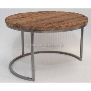 Juego de mesa de centro convertible Vintage industrial moderno, madera maciza, Metal duradero, diseño ecológico para sala de estar, hogar y oficina - Product Image 1
