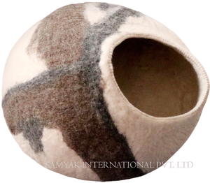 Cálido, fácil de usar, casa de lana para mascotas, cama Cueva de gato de fieltro hecha a mano - Product Image 3