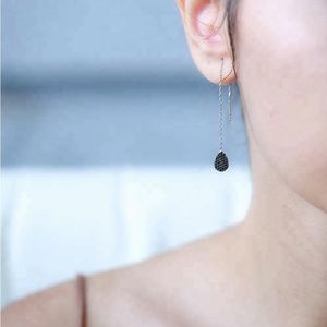 Boucles d'oreilles en argent Sterling, forme ovale, Design fil, bijoux turc, vente en gros - Product Image 2
