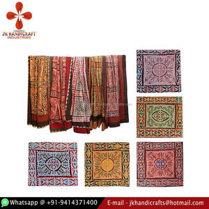Colcha Kantha con diseño de apliques tradicionales hechos a mano indios - Product Image 1