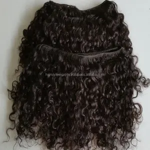 Tissage en lot d'extensions de cheveux bouclés naturel, vierge, burmesien brut