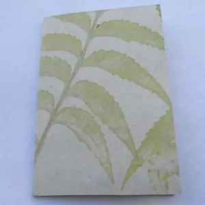 Handmade wood free natural leaves impression birthday greeting card