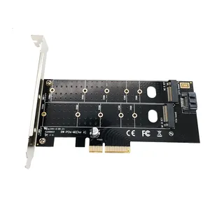 PCI Express to M.2 NVME SSD NGFF 110mmM Key plus B Key Dual Riser Card